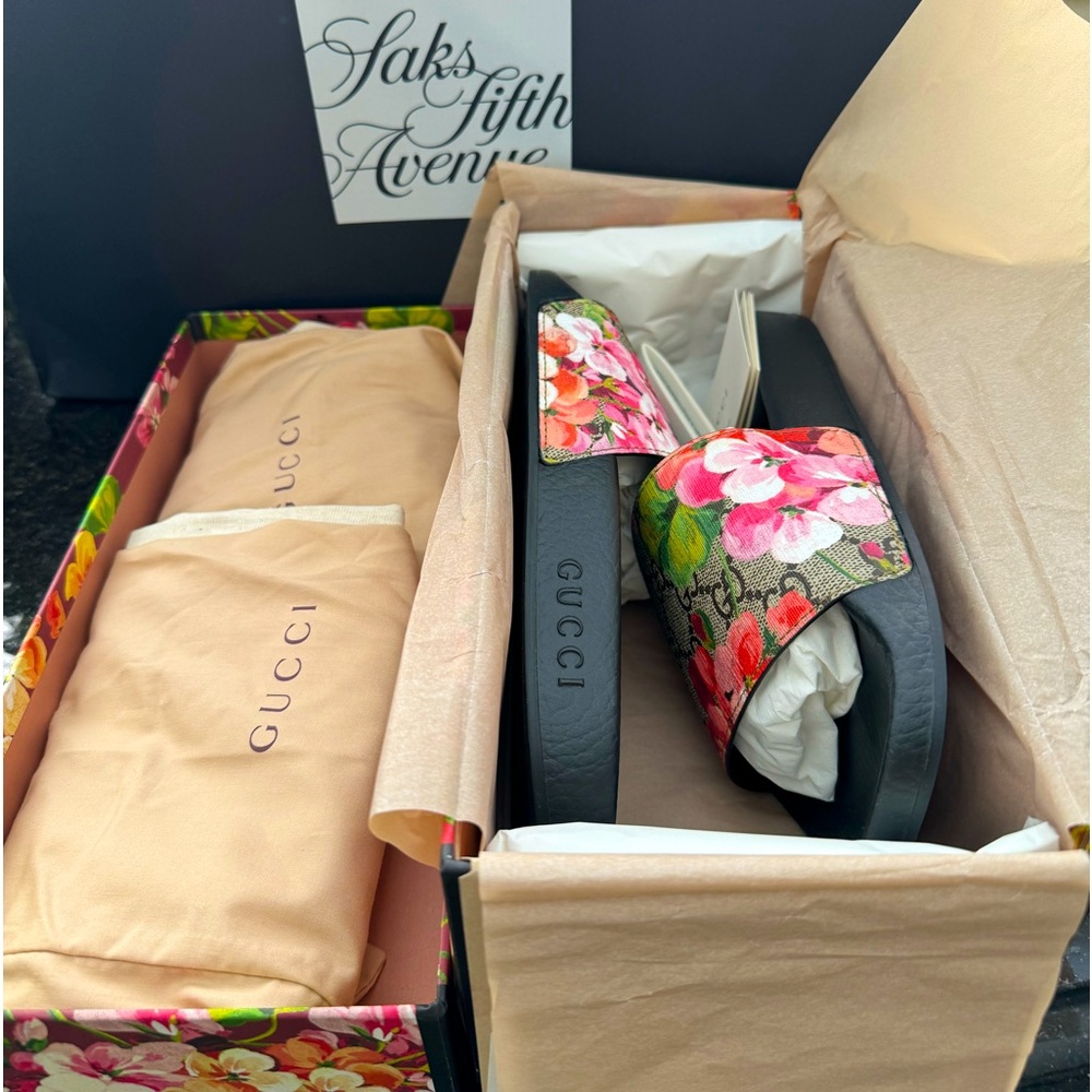 GUCCI BLOOM SLIDE 40 NWB & BOTH SHOE BAGS